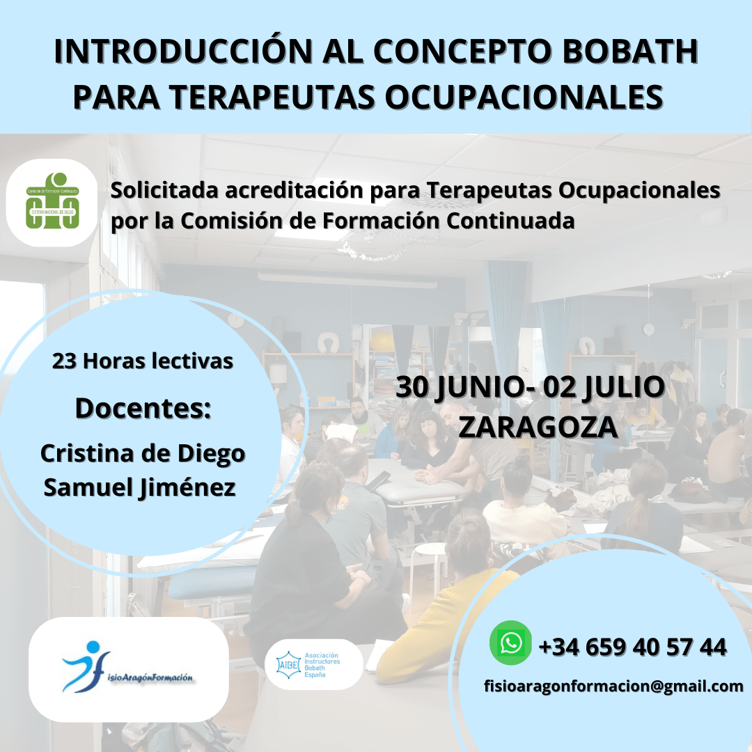 Fisio Aragón Formación curso "Introducción al Concepto Bobath para Terapeutas Ocupacionales."