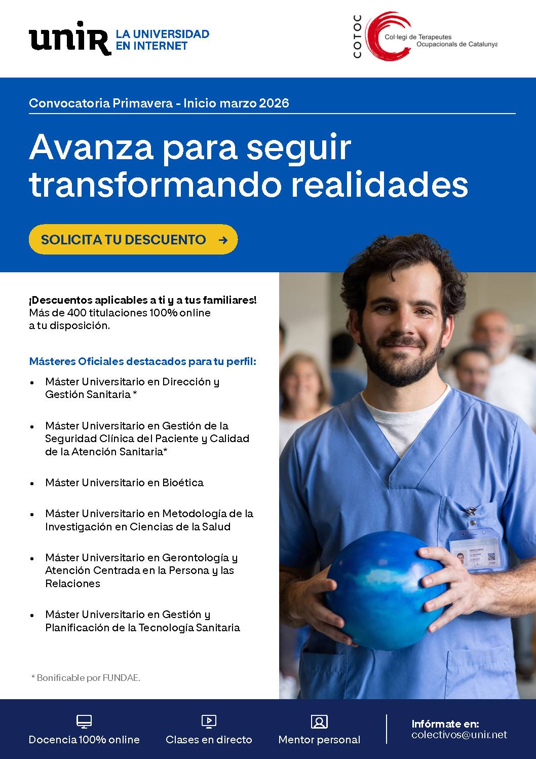 ¡DESCUENTOS EXCLUSIVOS PARA ESTUDIAR EN UNIR!