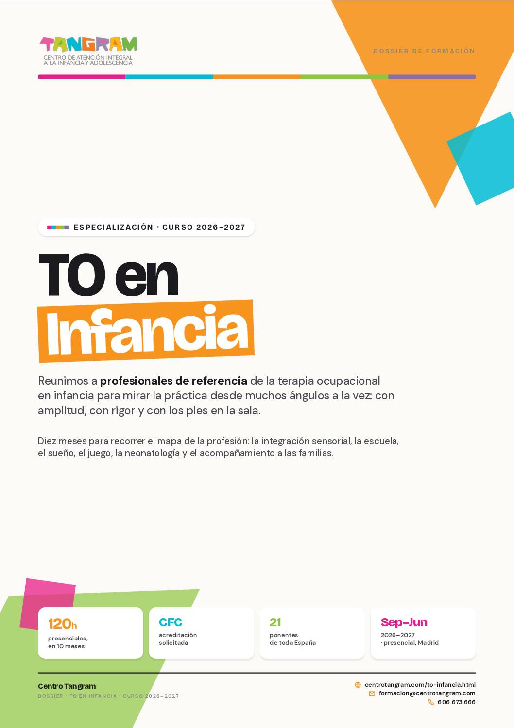 Centre Tangram programa d'especialització TO en Infància 2026-2027